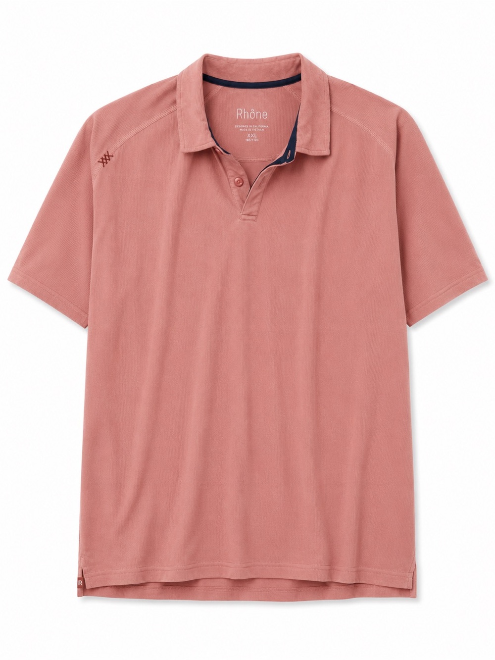 Rhône Men's Performance Polo Shirt Pink Moisture Wicking Stretch Golf Athletic